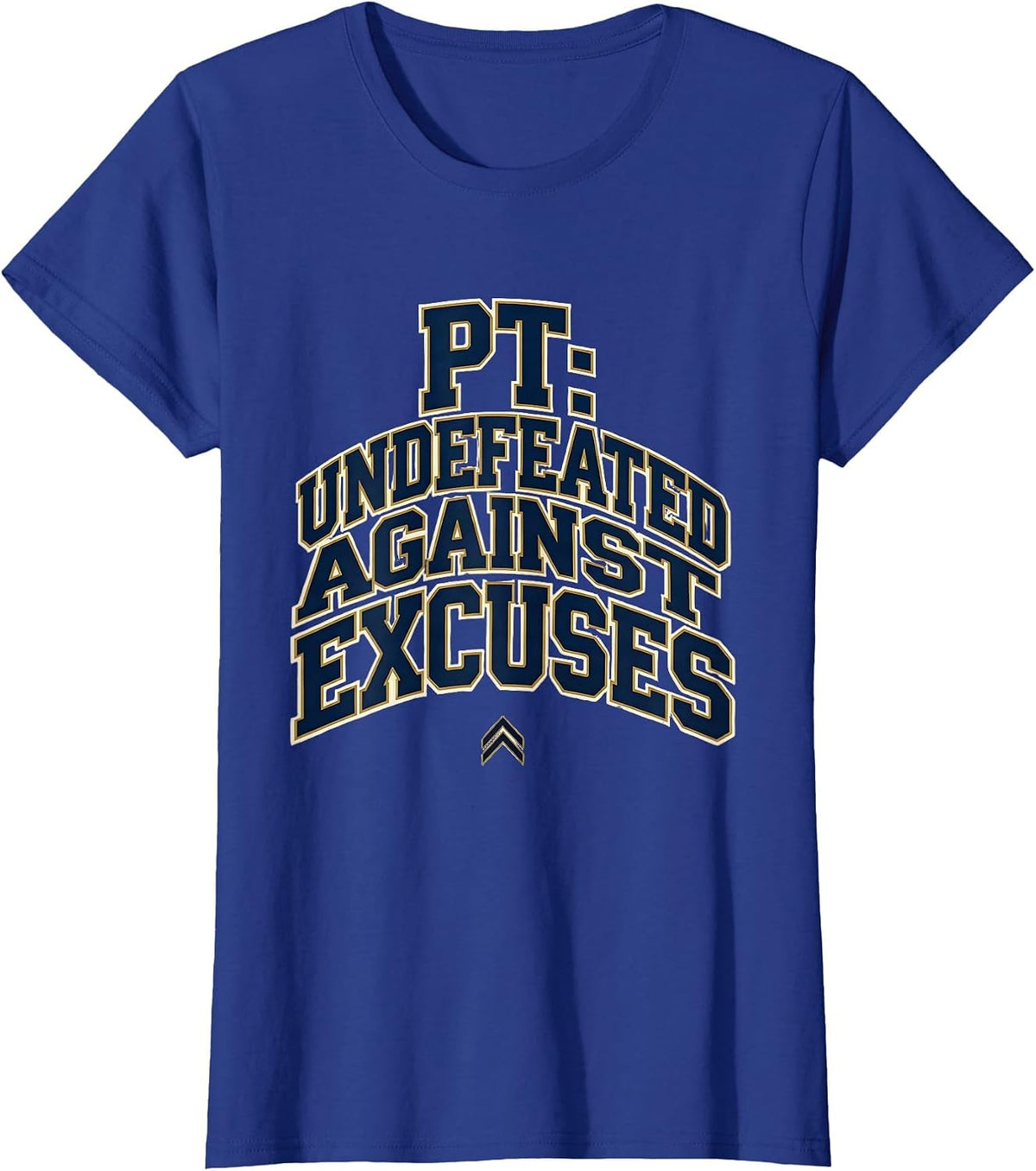 Women's PT Undefeated Against Excuses Sports Physical Therapy T-Shirt - Royal Blue