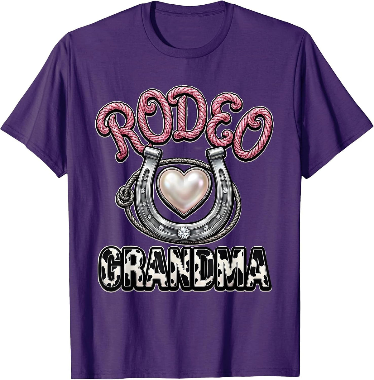 Men's Rodeo Grandma Cowgirl Glam Birthday Party Family Role T-Shirt - Purple