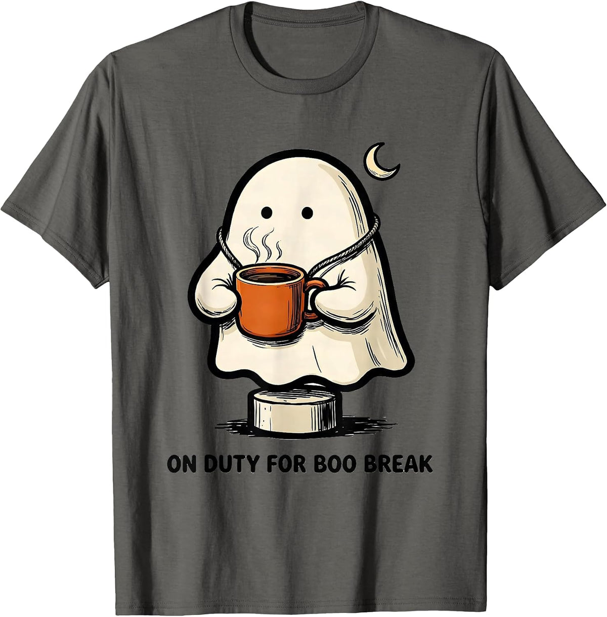 On Duty For Boo Break Funny SPED Paraprofessional Halloween T-Shirt - Asphalt Grey