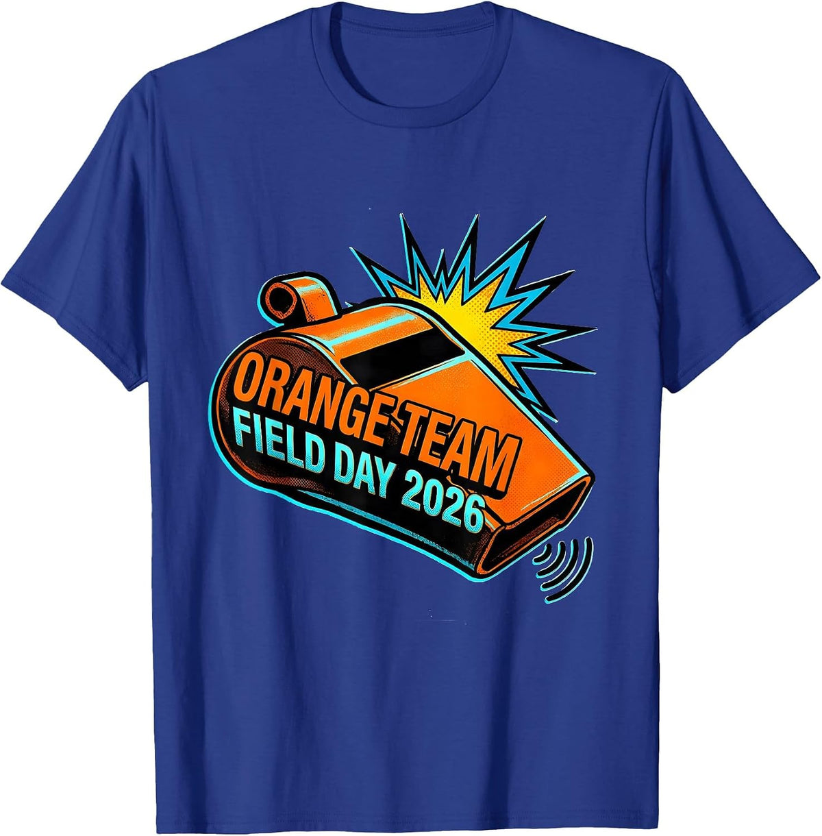 Orange Team Field Day 2026 Pop Art Teacher Kids T-Shirt - Royal Blue
