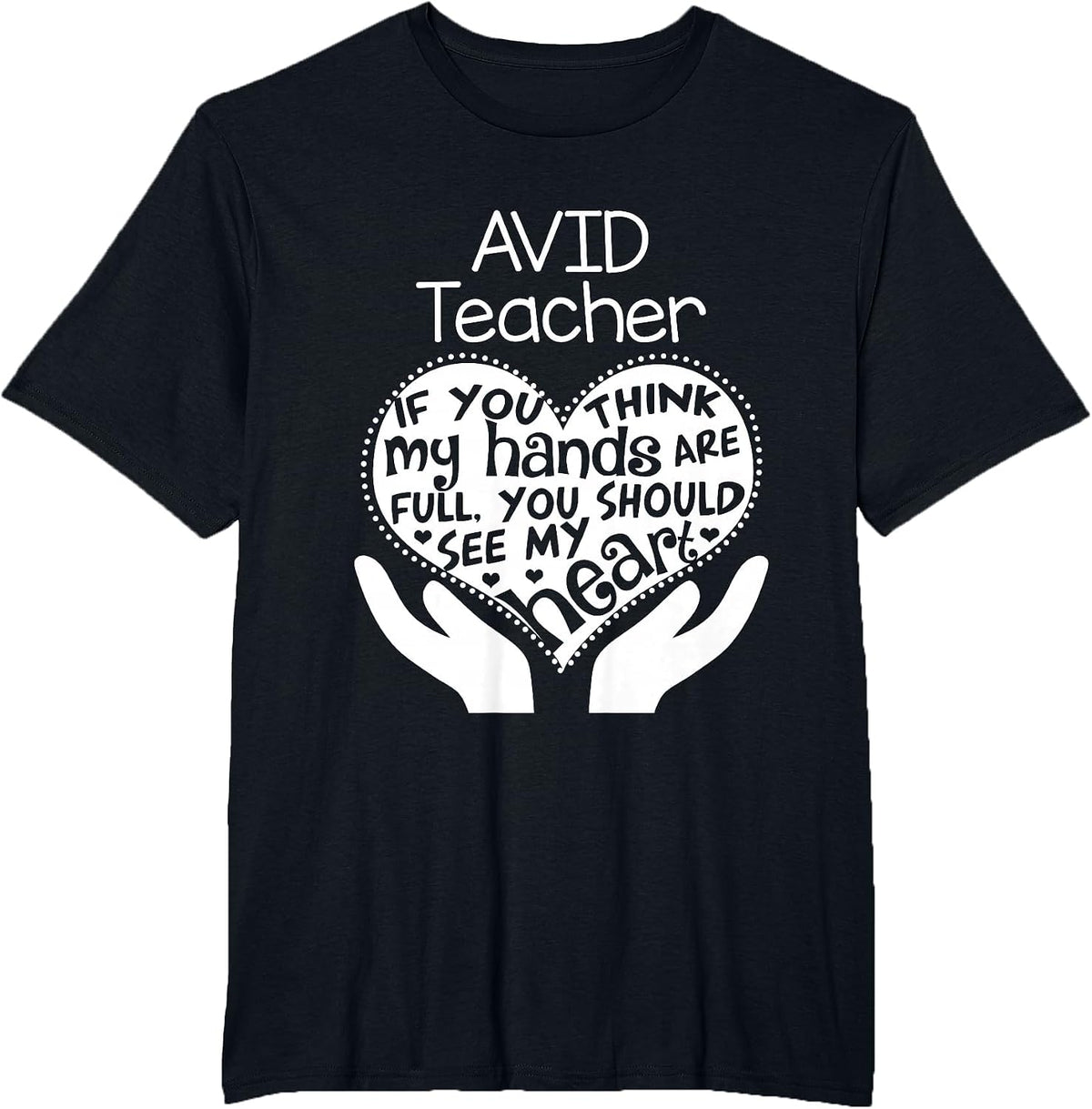 AVID Program Teacher Heart School T Shirt Team Group Gift T-Shirt - Black