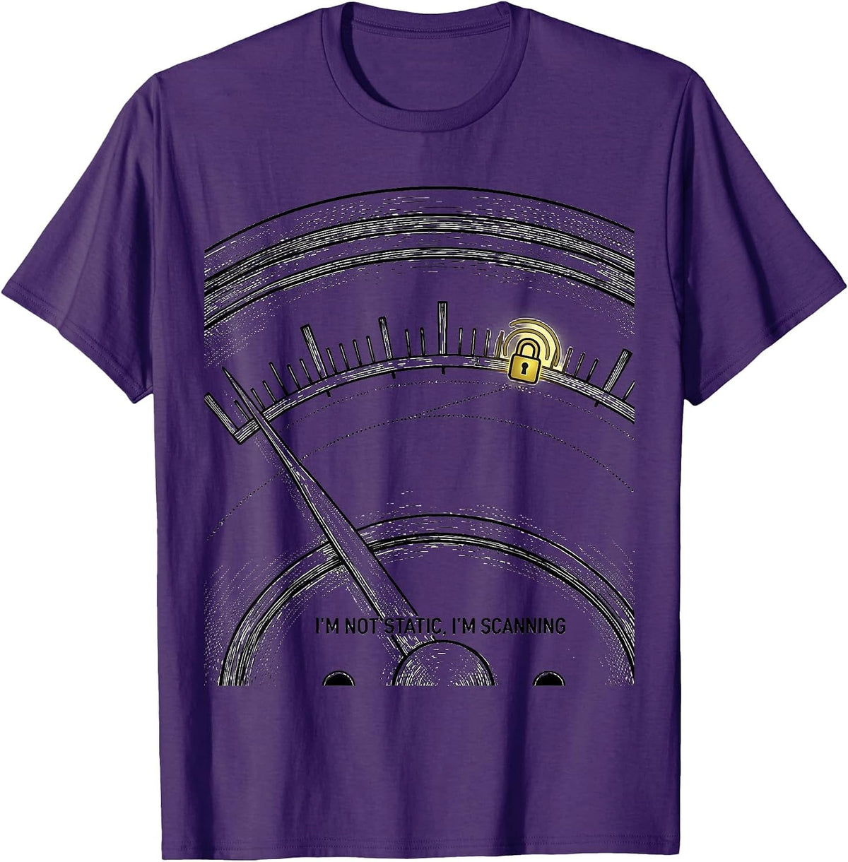 I'm Not Static, I'm Scanning Funny Autism ADHD Awareness T-Shirt - Purple