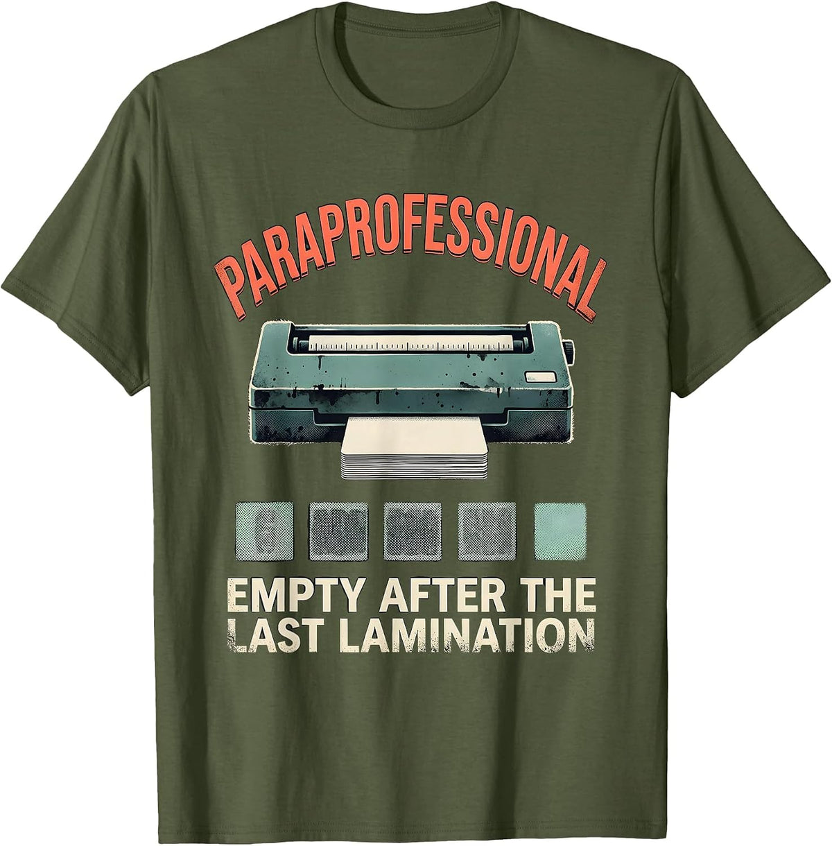 PARAPROFESSIONAL Empty After The Last Lamination T-Shirt - Olive Green