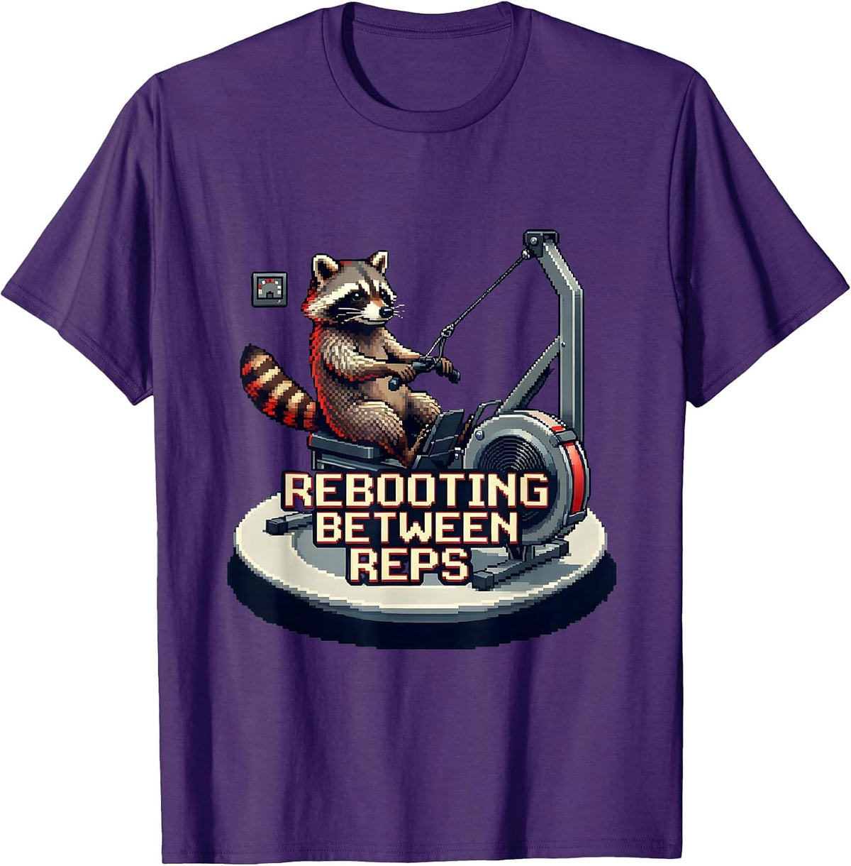 Rebooting Between Reps Funny Gym Workout Animal Humor T-Shirt - Purple
