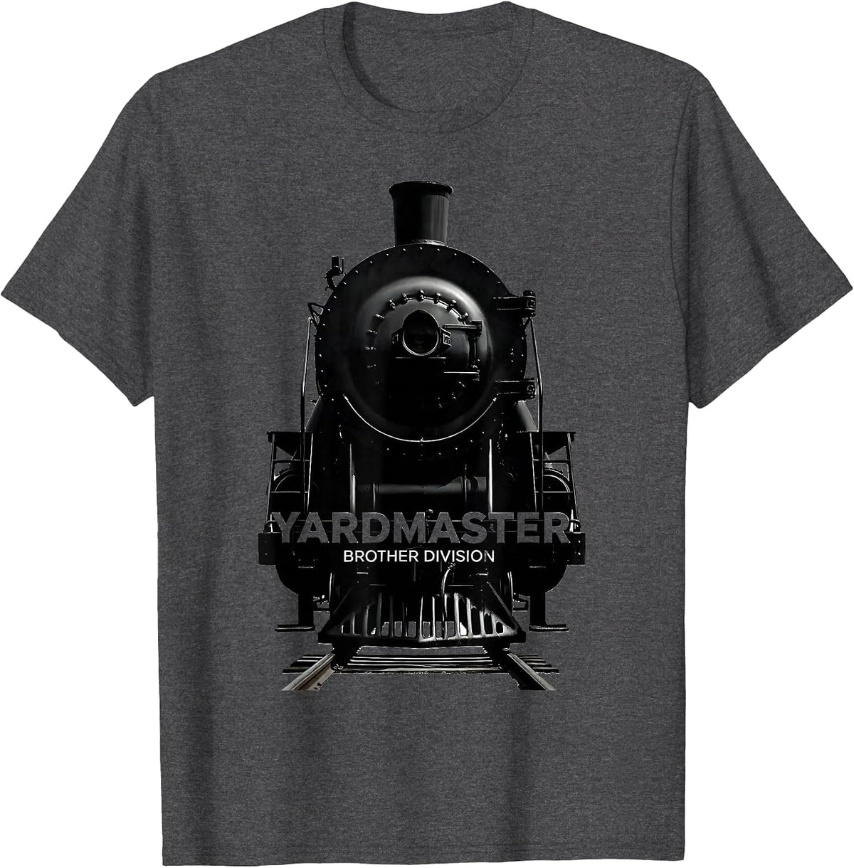 Yardmaster Brother Division Funny Train Enthusiast Model T-Shirt - Dark Heather Grey