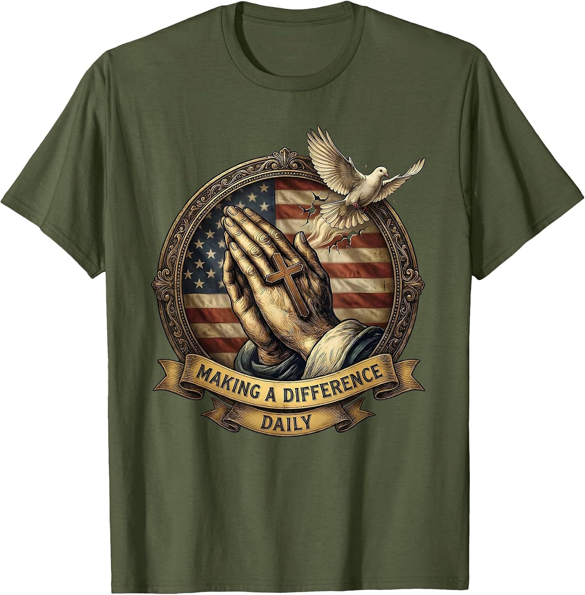 Making a Difference Daily Paraprofessional Design T-Shirt - Olive Green