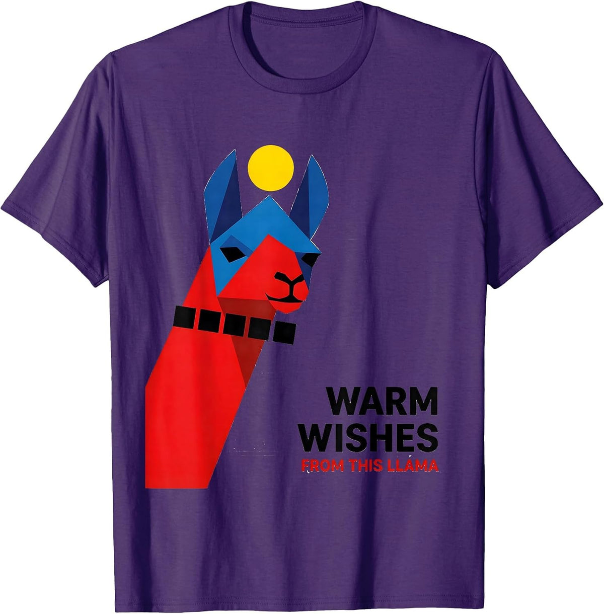 Warm Wishes From This Llama Funny Llama Christmas Animal T-Shirt - Purple