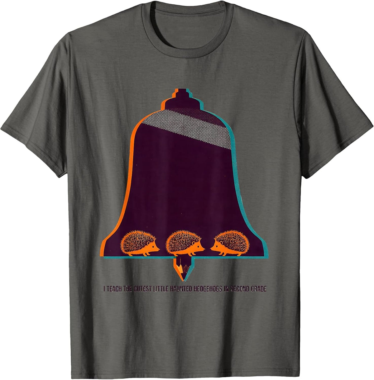 I Teach The Cutest Little Haunted Hedgehogs In Second Grade T-Shirt - Asphalt Grey