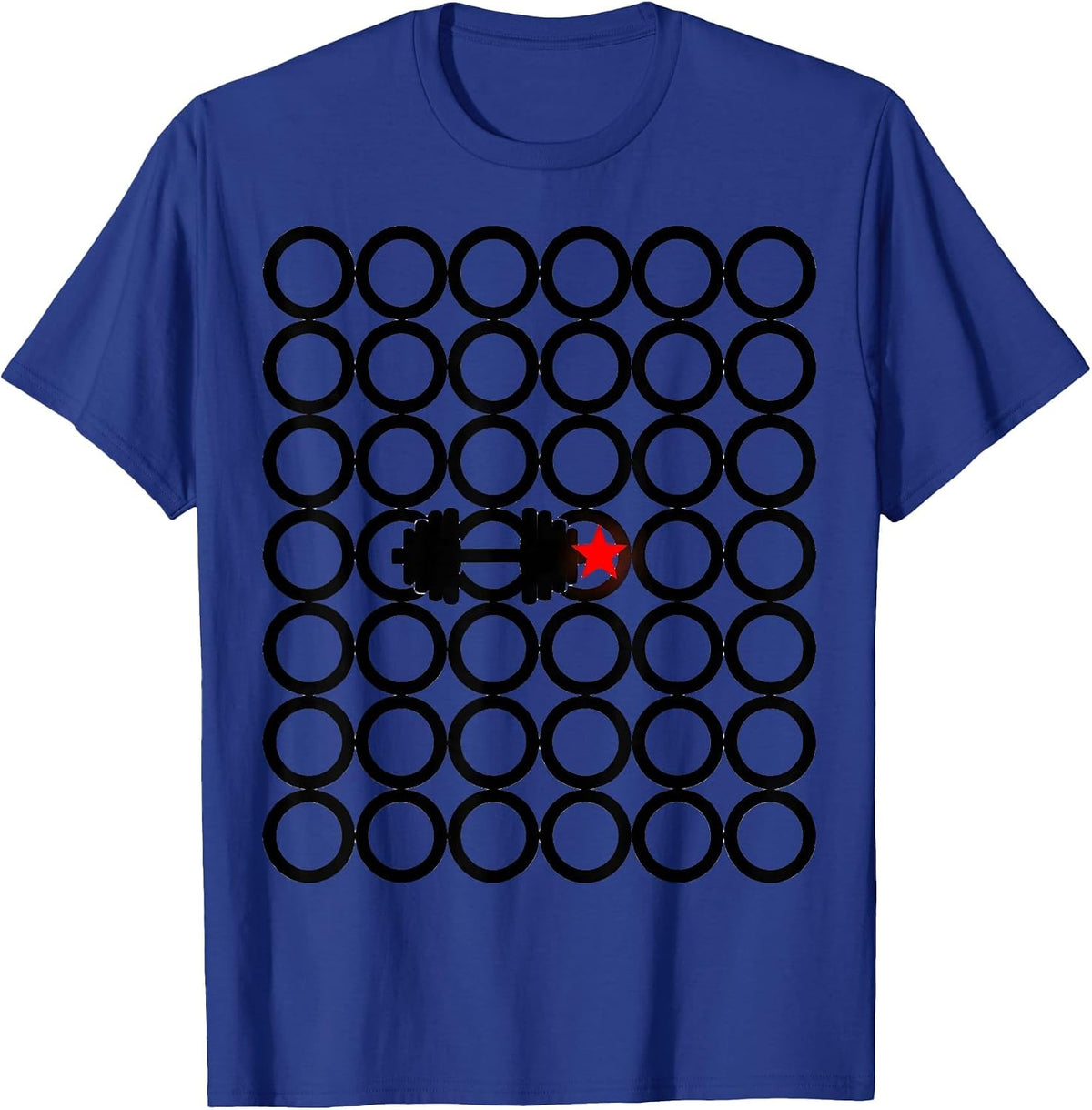 Men's Loaded Ring Grid Funny Gym Workout Christmas Novelty T-Shirt - Royal Blue