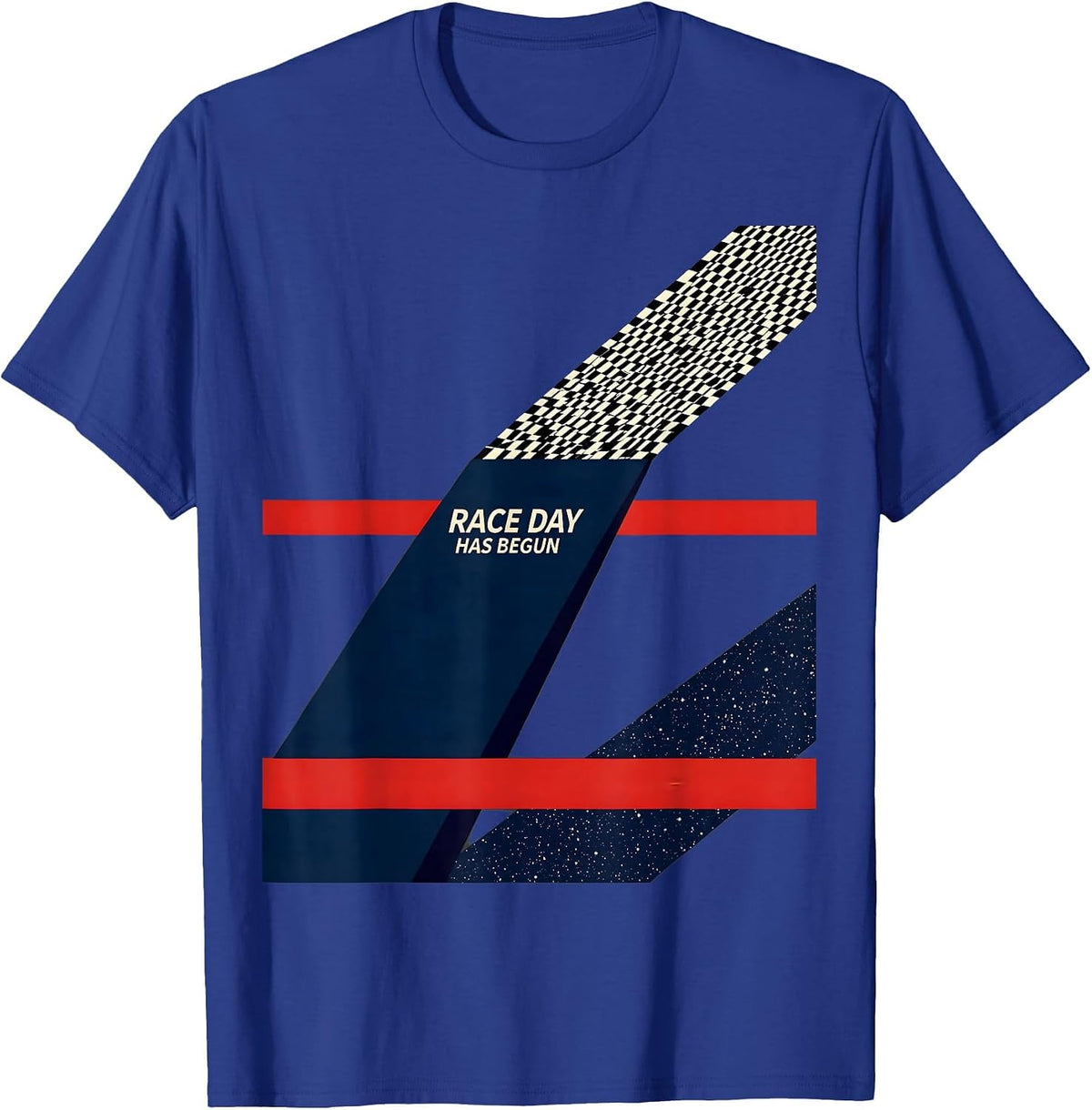 Men's Race Day Has Begun Constructivist Patriotic Motorsports Fan T-Shirt - Royal Blue