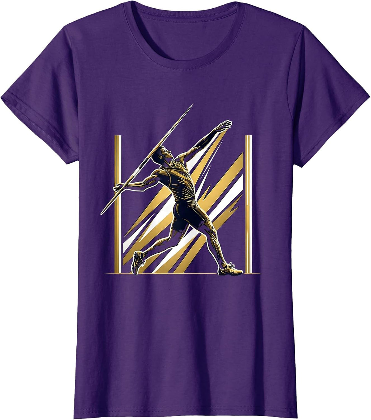 Women's Javelin Thrower Full Release Athletic Graphic T-Shirt - Purple