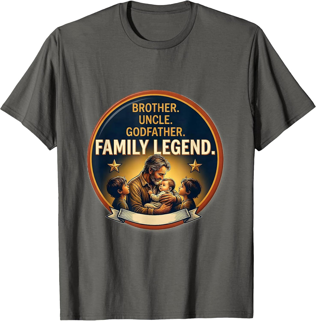 Men's Brother Uncle Godfather Family Legend Cool Uncle T-Shirt - Asphalt Grey
