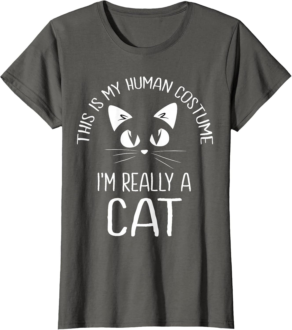 This is My Human Costume I'm Really A Cat Halloween Kitten T-Shirt - Asphalt Grey