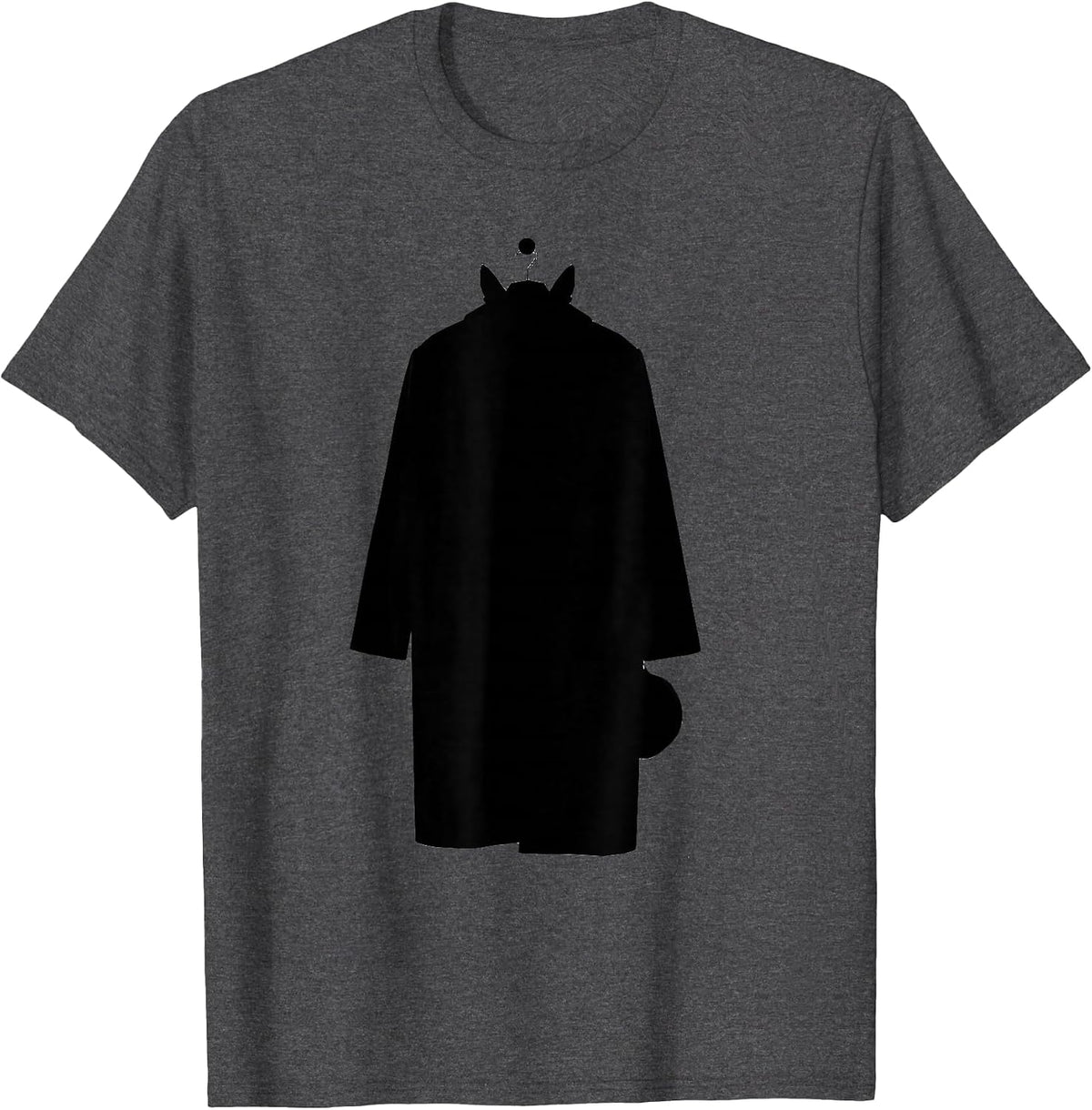 Oversized Coat Chihuahua Silhouette Dog Lover Humor T-Shirt - Dark Heather Grey