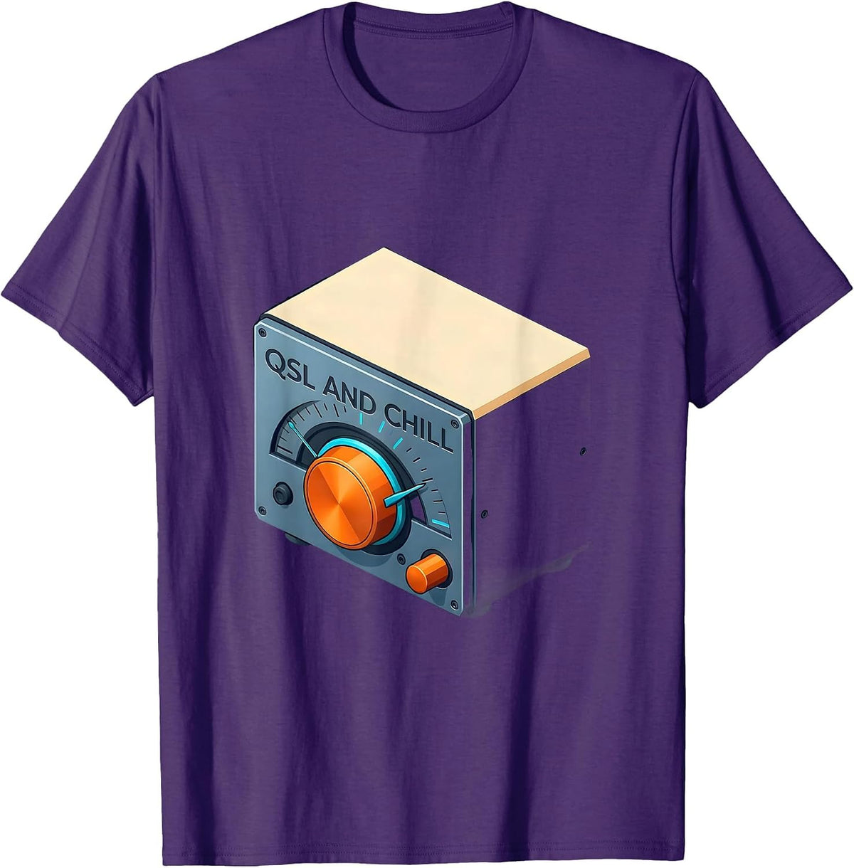Men's QSL And Chill Funny Ham Radio Operator Amateur Radio Humor T-Shirt - Purple
