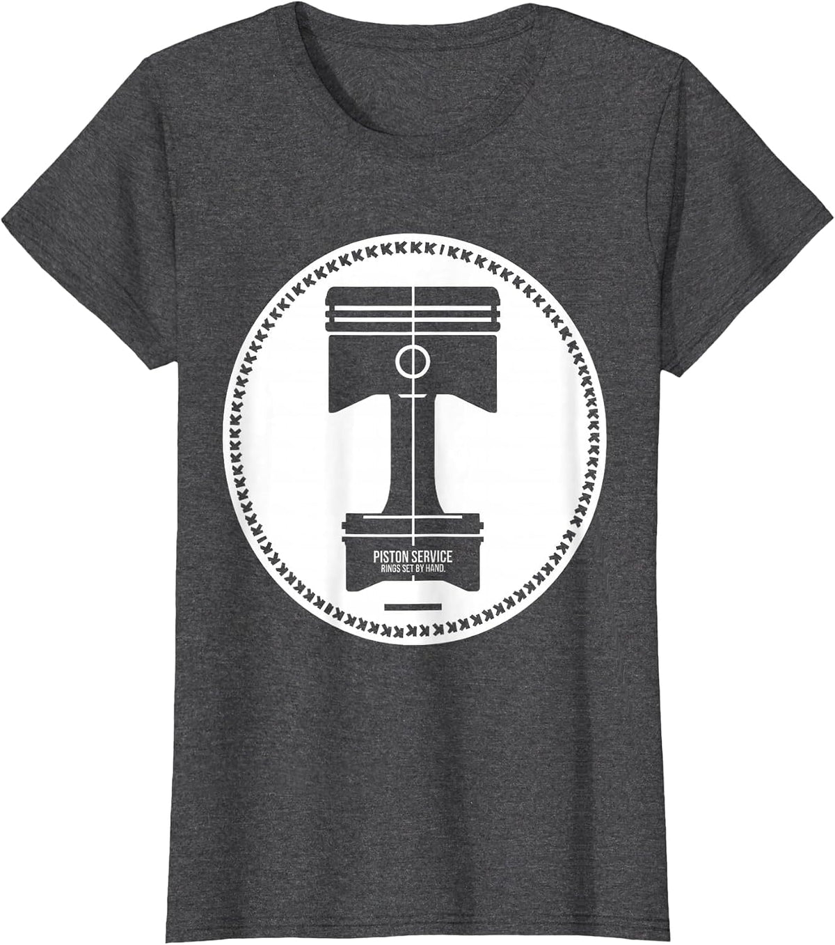 Women's Piston Service Rings Set By Hand Classic Muscle Car Hot Rod T-Shirt - Dark Heather Grey