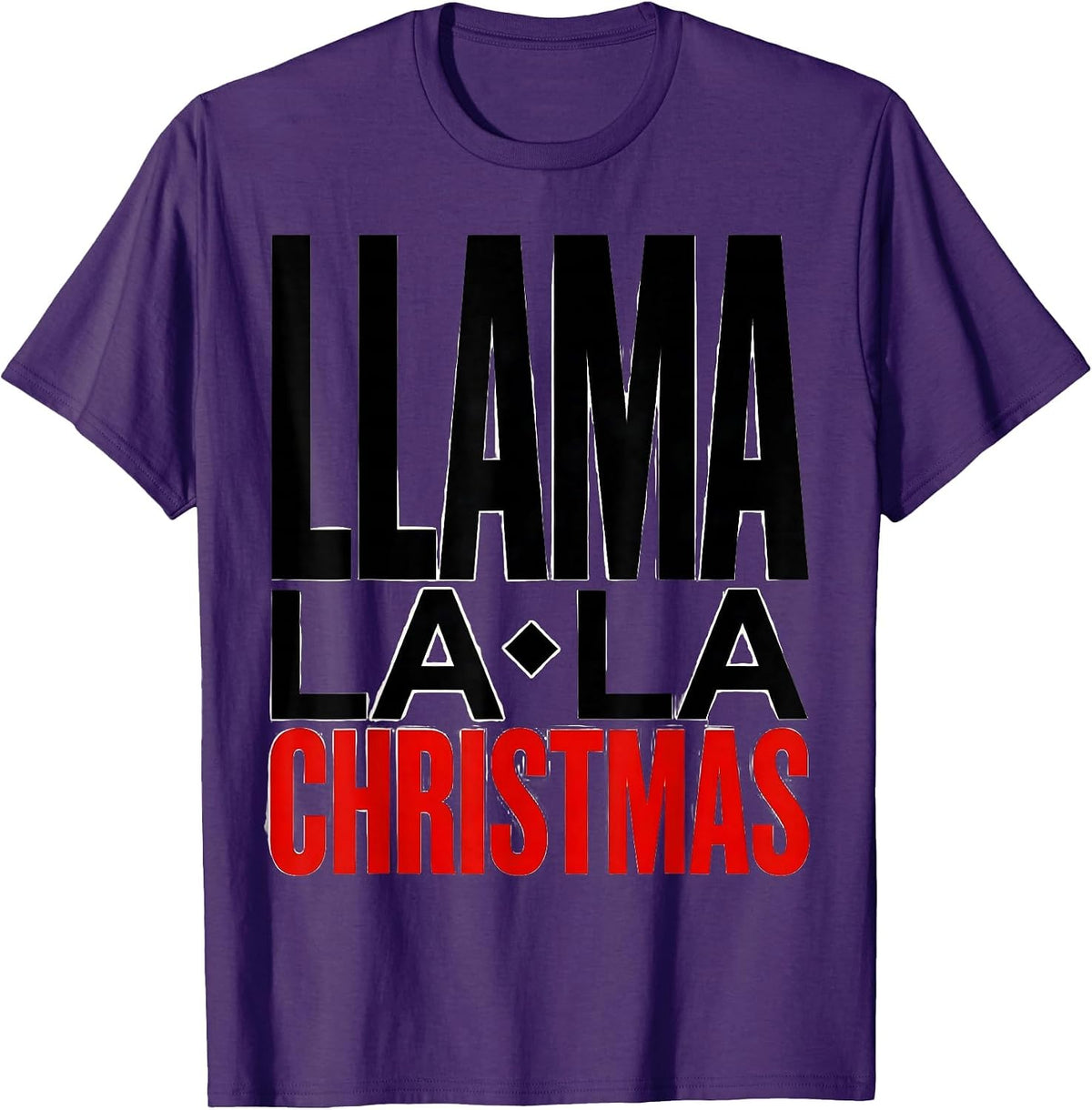Men's Llama La La Christmas Funny Llama Lover Holiday Pajamas T-Shirt - Purple