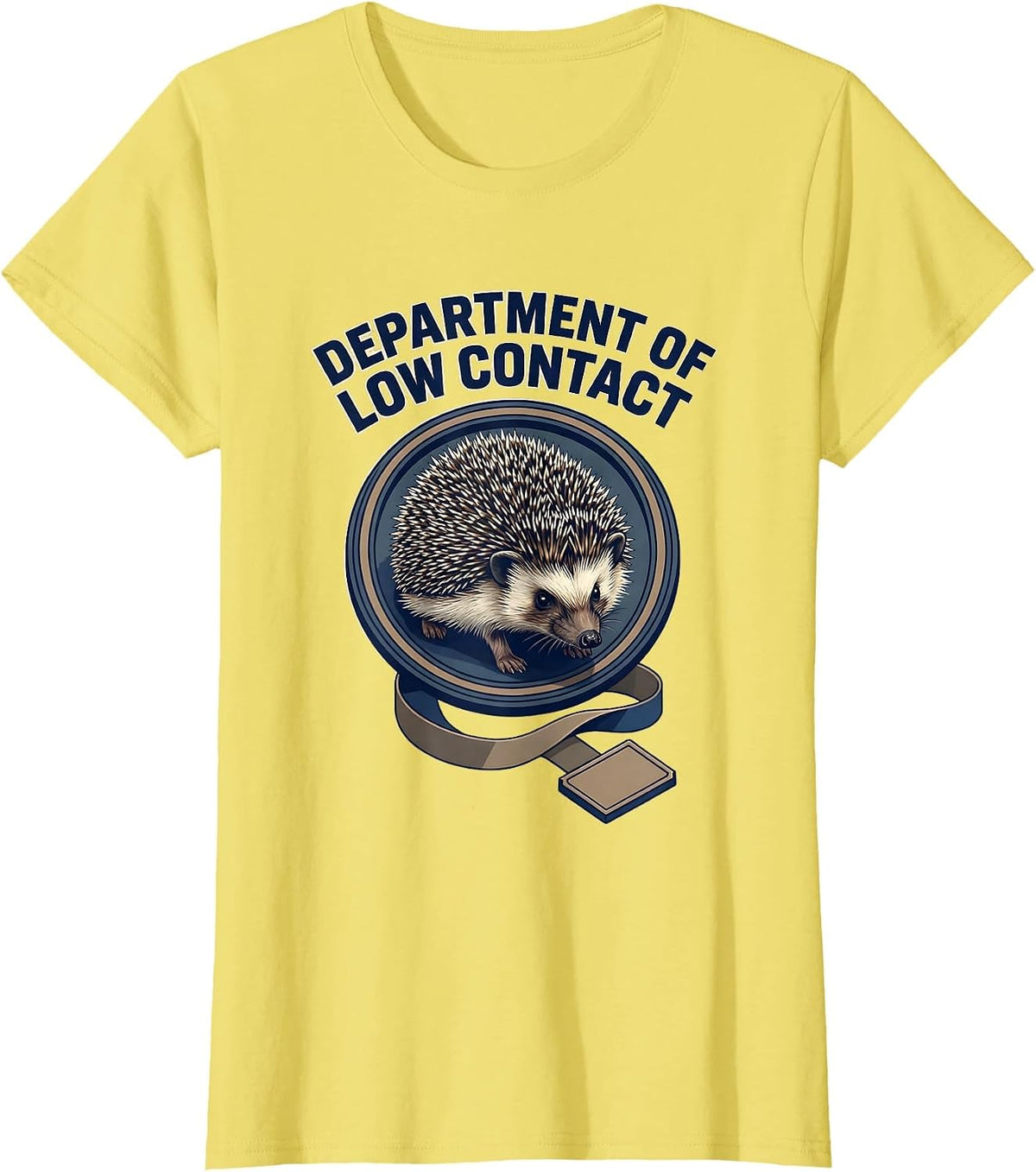 Department Of Low Contact Whimsical Hedgehog Humor T-Shirt - Lemon Yellow
