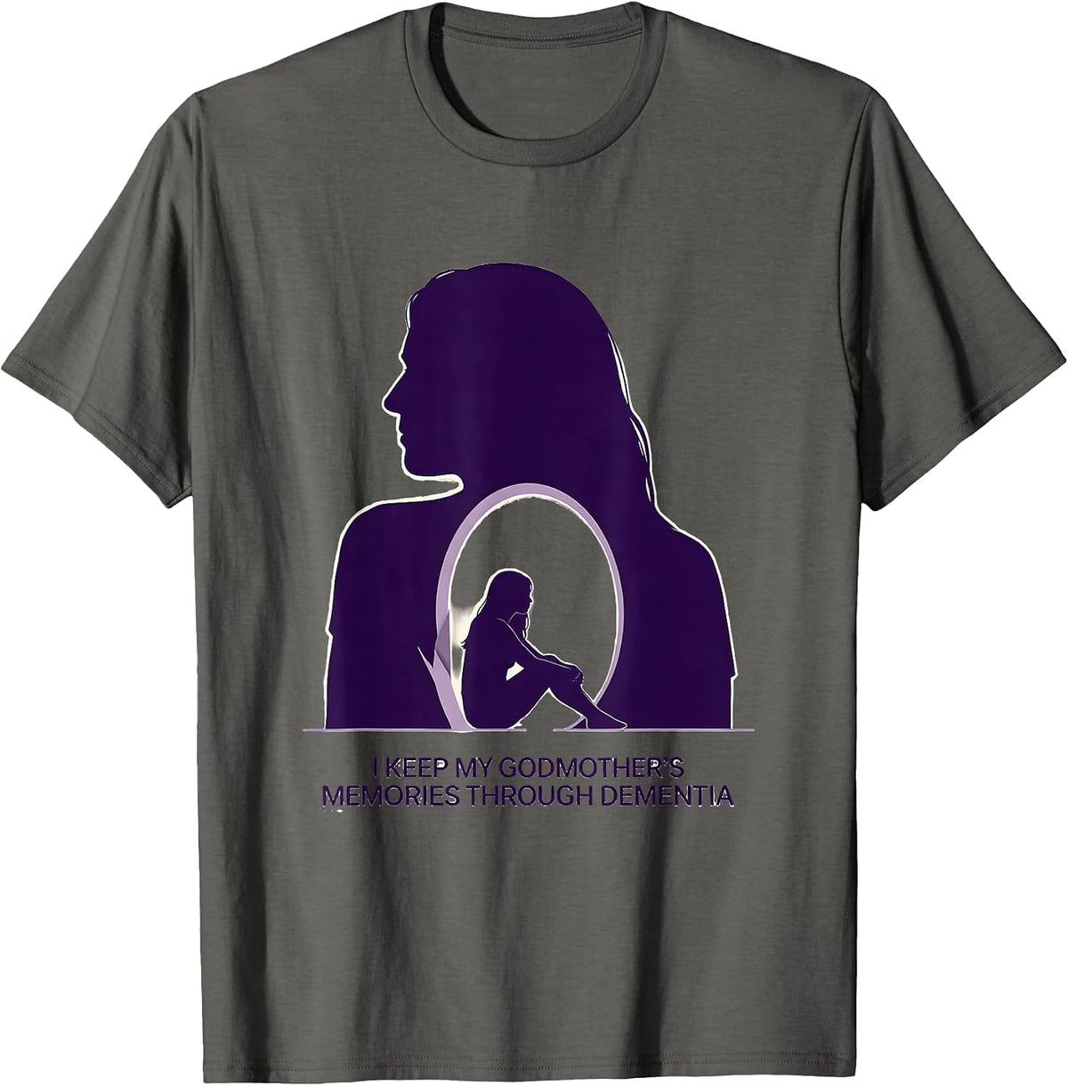Men's I Keep My Godmother's Memories Through Dementia Tribute T-Shirt - Asphalt Grey