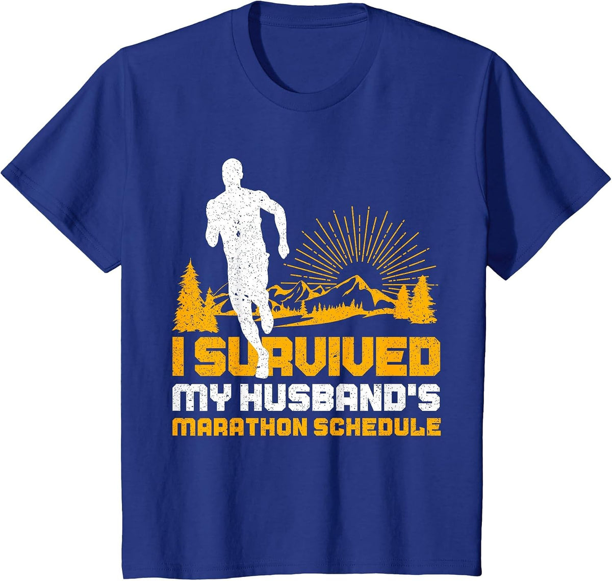 Wife of Marathon Runner Funny Running Run Athlete Gag Outfit T-Shirt - Royal Blue