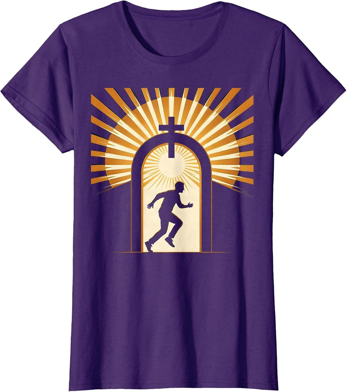 Women's Mental Health Walking Into Light Illustration T-Shirt - Purple
