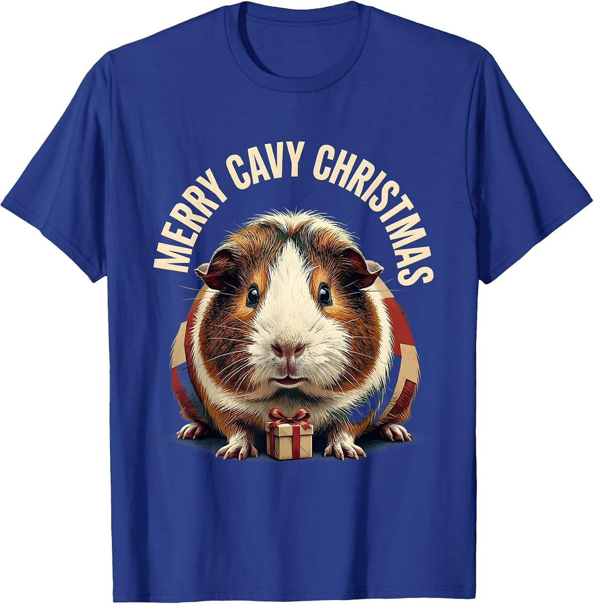 Merry Cavy Christmas Funny Guinea Pig Pet Lover Holiday T-Shirt - Royal Blue