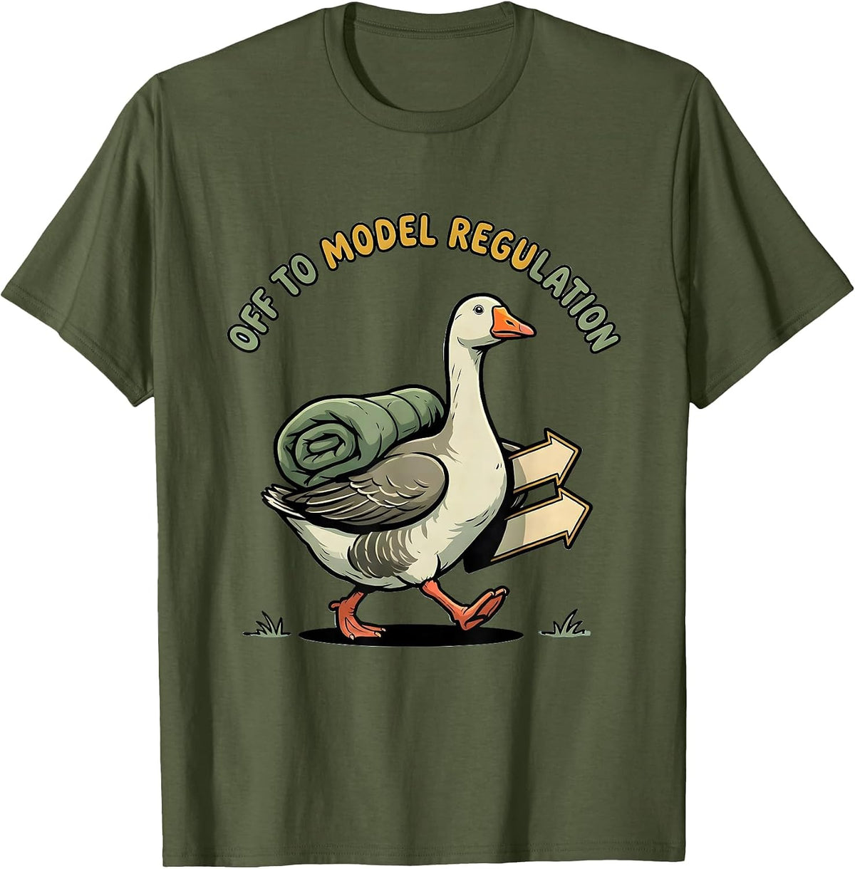 Off To Model Regulation Funny Mental Health Therapist Silly T-Shirt - Olive Green