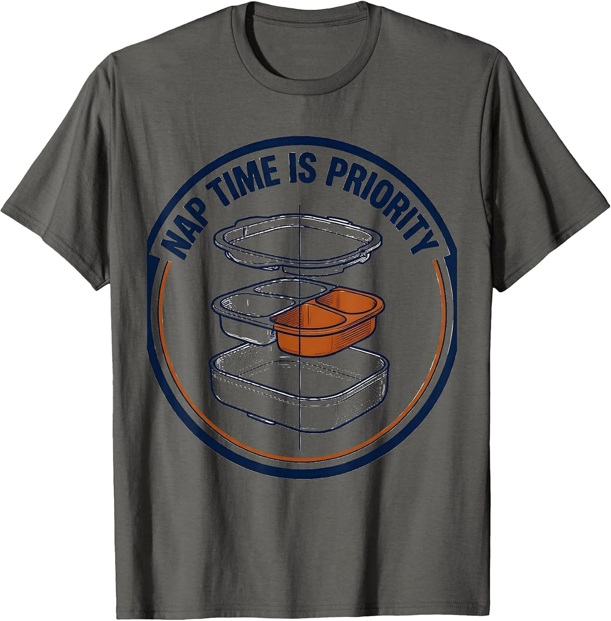 Nap Time Is Priority Funny Daycare Teacher Childcare T-Shirt - Asphalt Grey