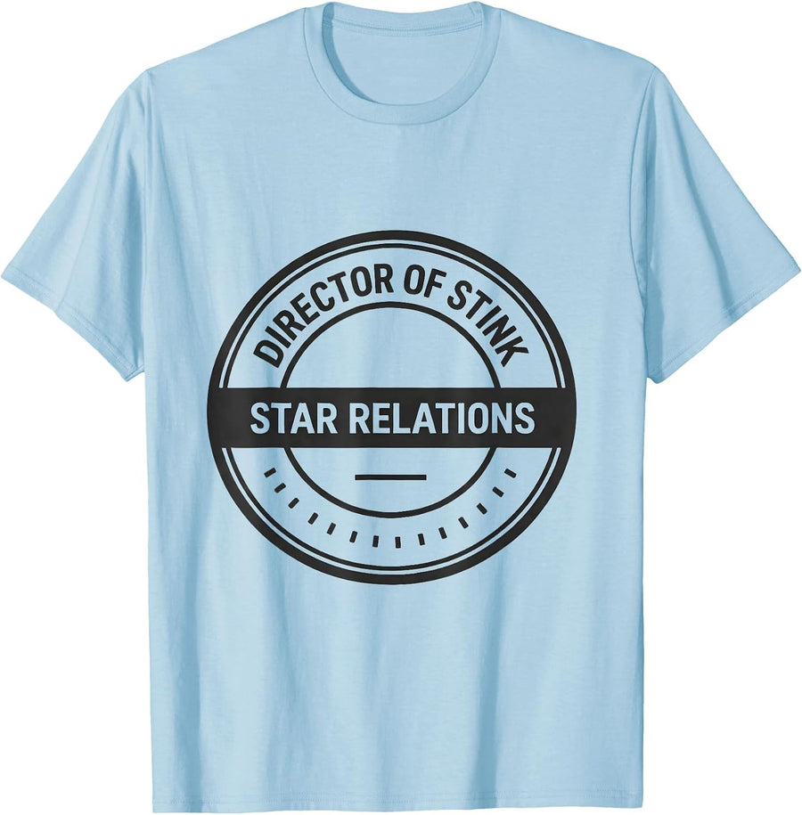 Men's Director Of Stink Star Relations Crude Humor Adult Novelty T-Shirt - Baby Blue