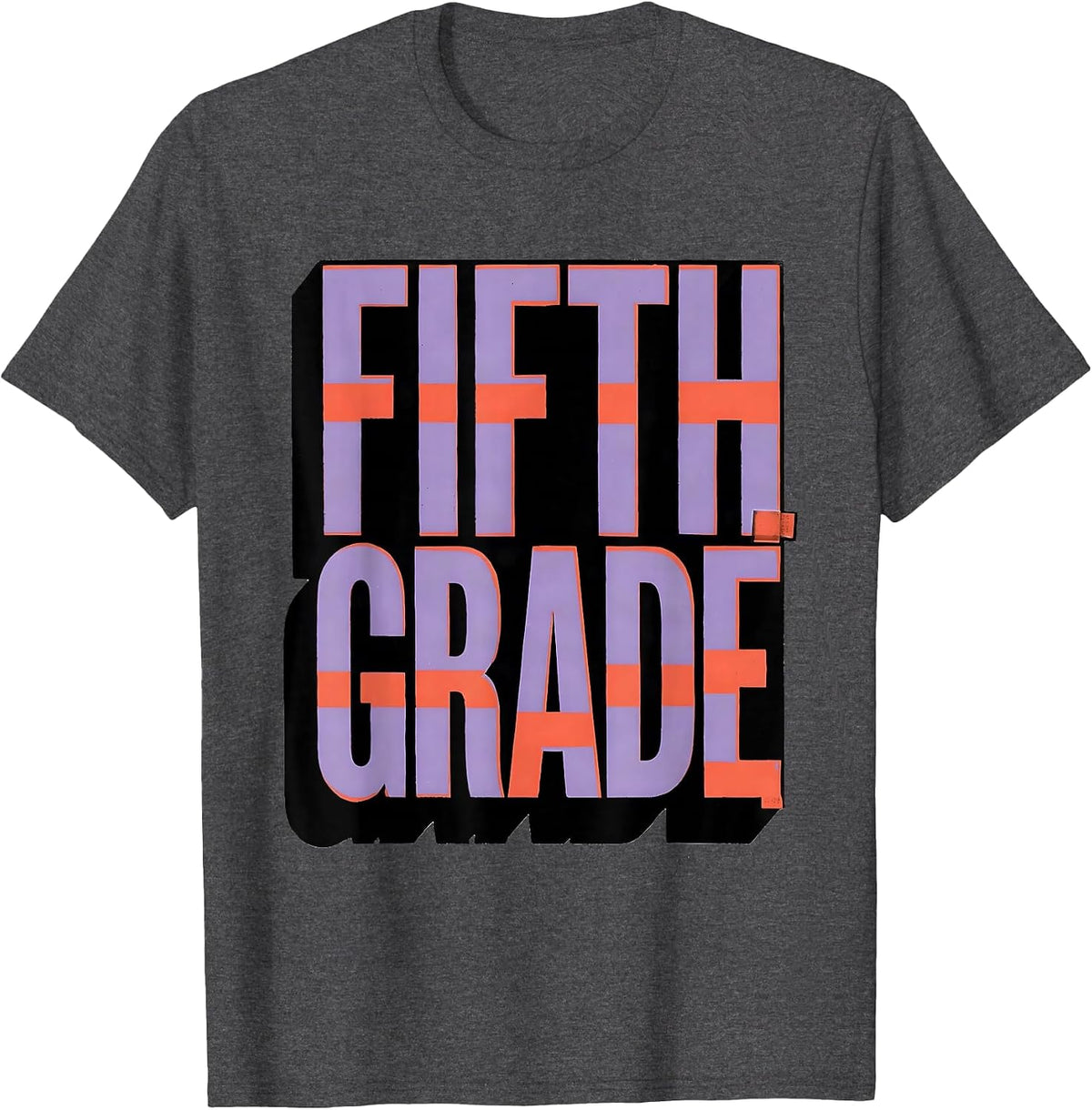 Men's Fifth Grade Teacher Blue Patchwork Back To School Girls T-Shirt - Dark Heather Grey