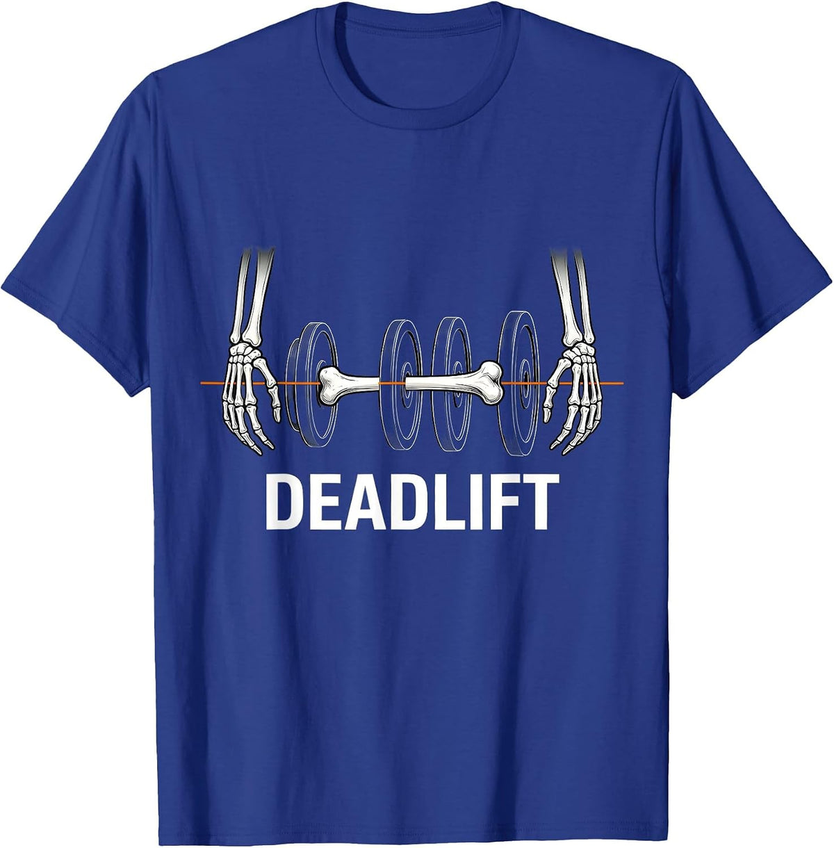 Deadlift Funny Halloween Skeleton Weight Lifting Workout T-Shirt - Royal Blue
