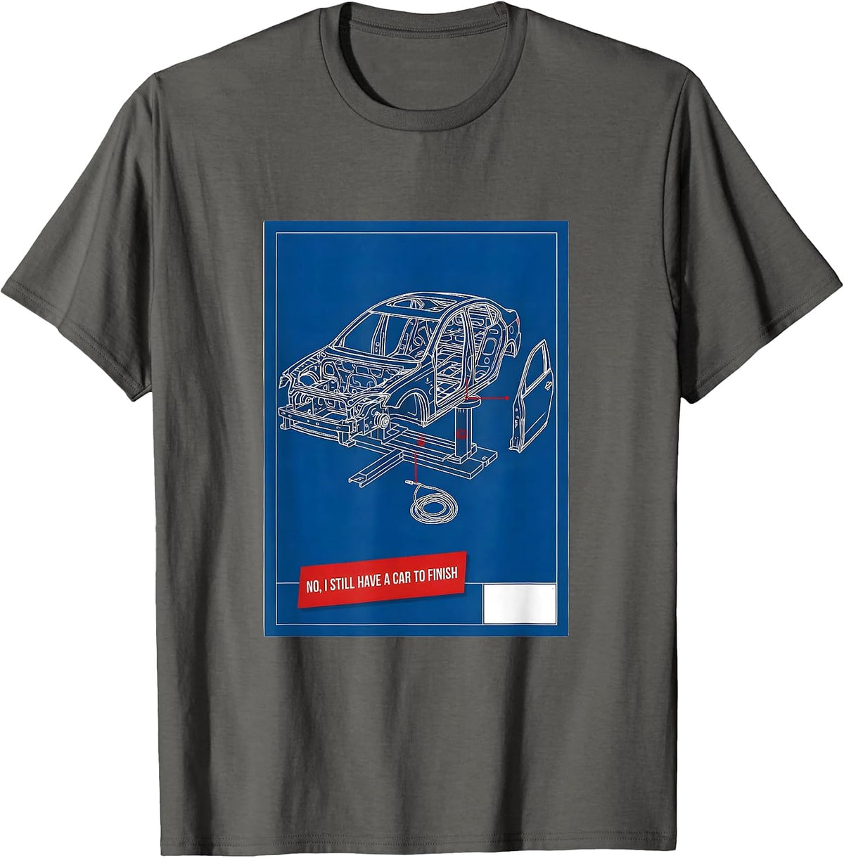 Men's No I Still Have A Car To Finish Funny Car Guy Mechanic T-Shirt - Asphalt Grey