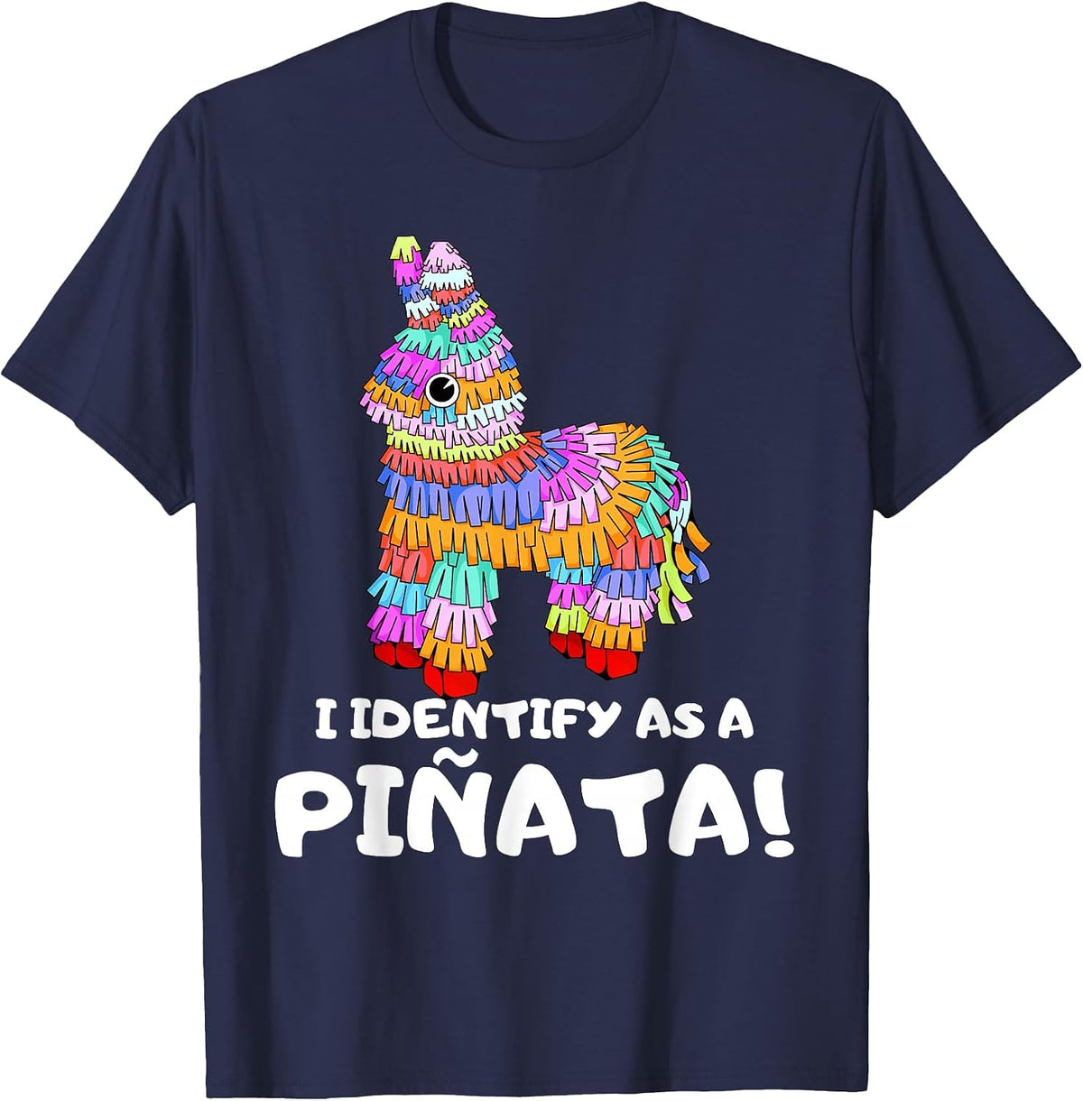 I Identify as a Pinata Cinco De Mayo Costume Fiesta Party T-Shirt - Navy Blue