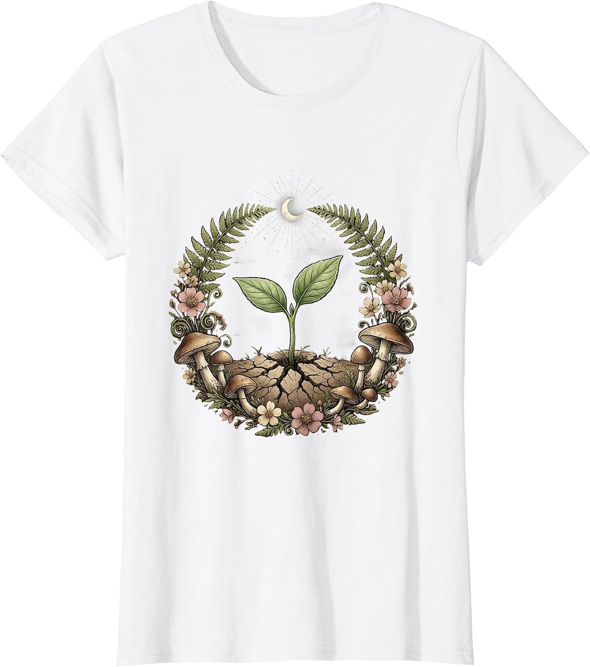 Mental Health Seedling Growth Illustration T-Shirt - White