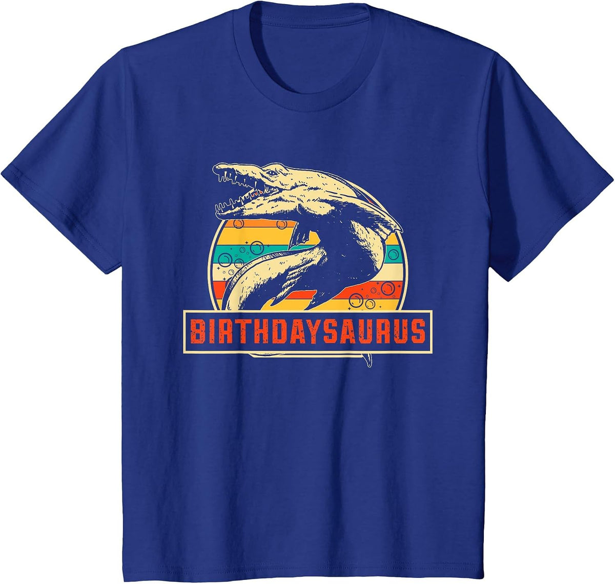 Birthdaysaurus Dinosaur Mosasaurus Funny Kids Birthday T-Shirt - Royal Blue