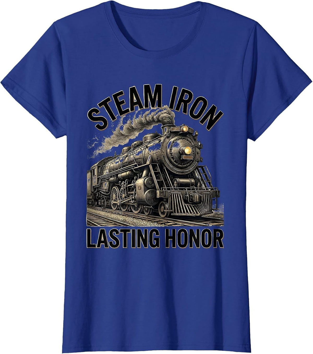Women's Steam Iron Lasting Honor Big Boy 4014 Steam Locomotive Train T-Shirt - Royal Blue