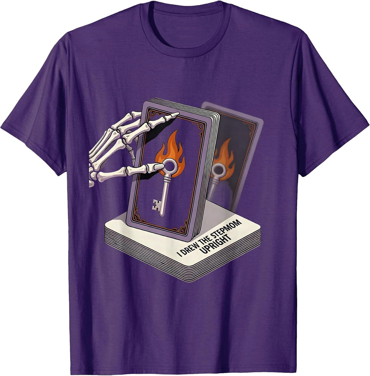 I Drew The Stepmom Upright Dark Humor Gothic Tarot Card T-Shirt - Purple