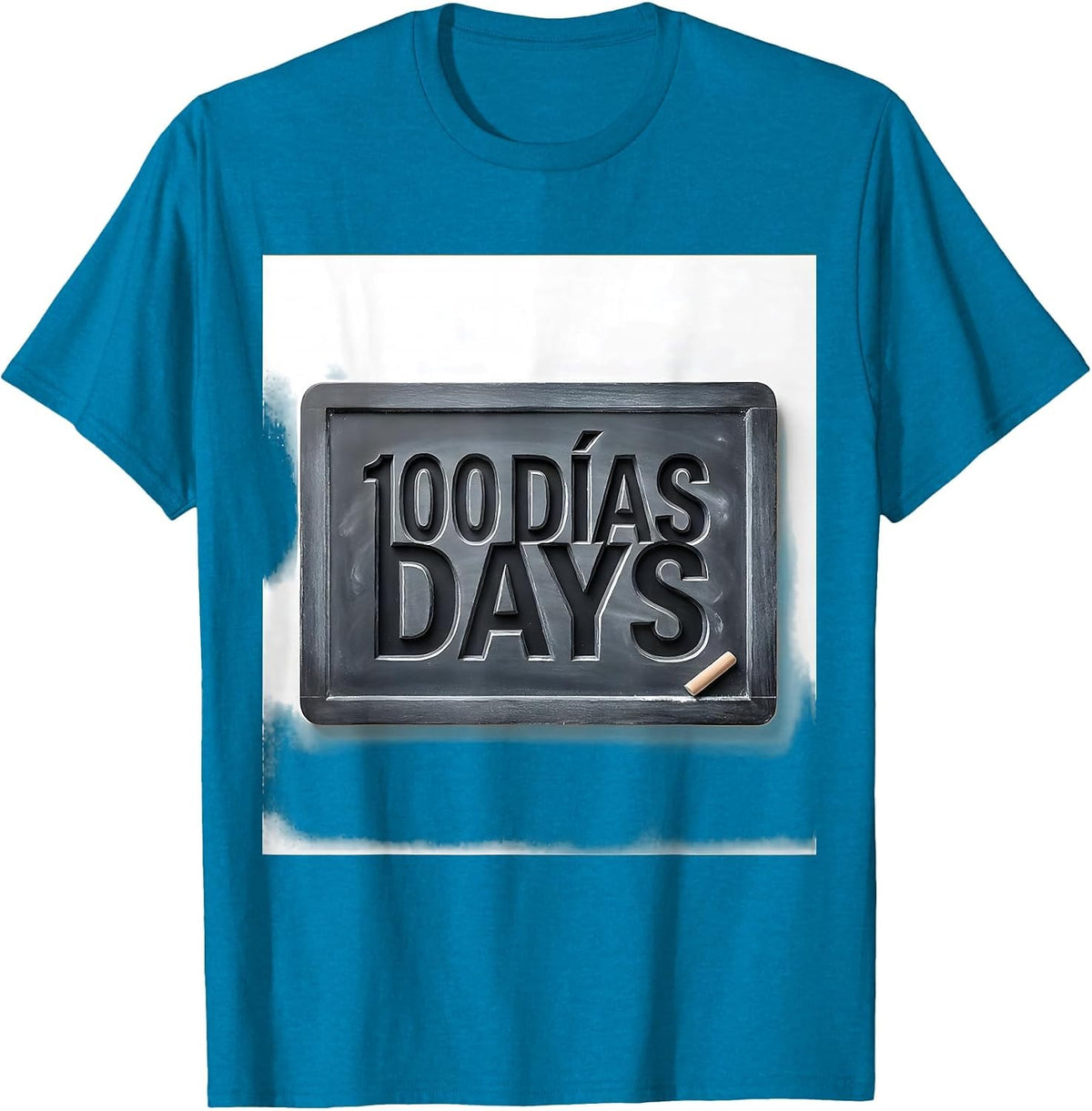 100 DÍAS/DAYS Editorial Conceptual Spanish Teacher 100th Day T-Shirt - Sapphire Blue