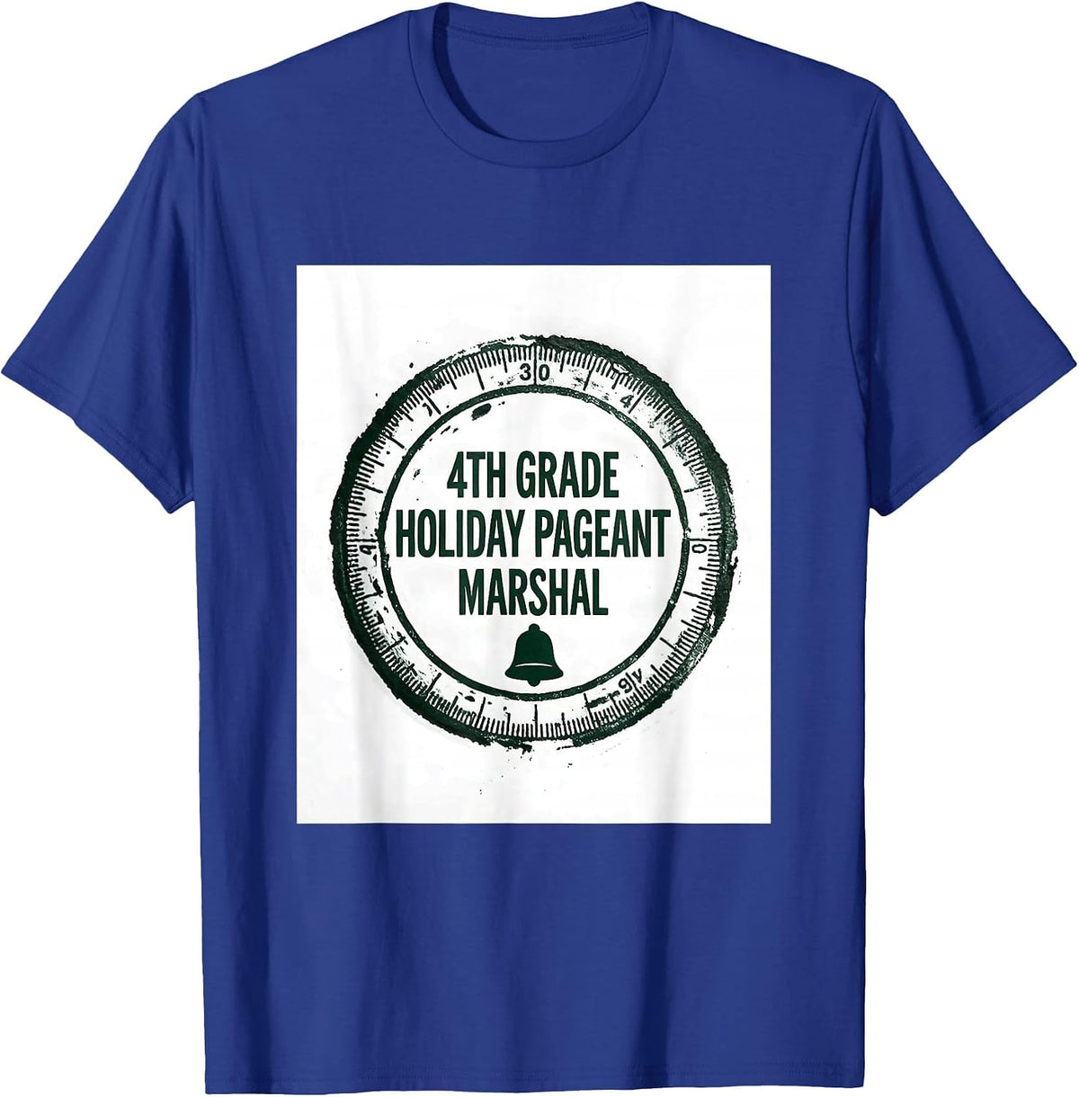 4th Grade Holiday Pageant Marshal Funny Teacher Christmas T-Shirt - Royal Blue