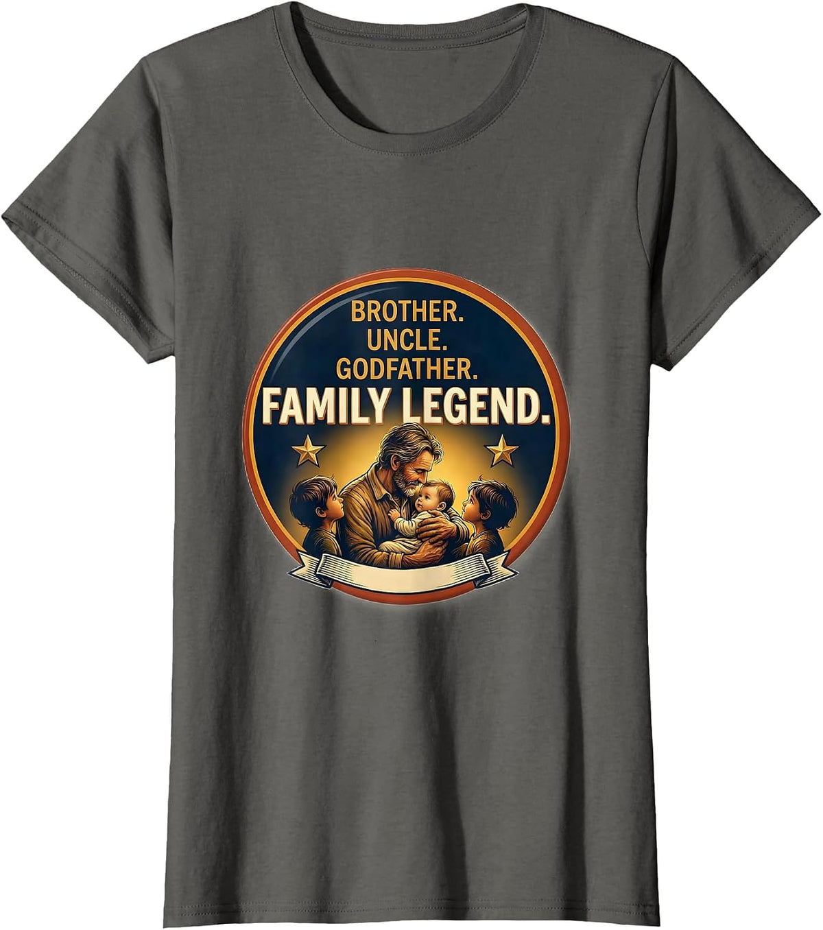 Women's Brother Uncle Godfather Family Legend Cool Uncle T-Shirt - Asphalt Grey