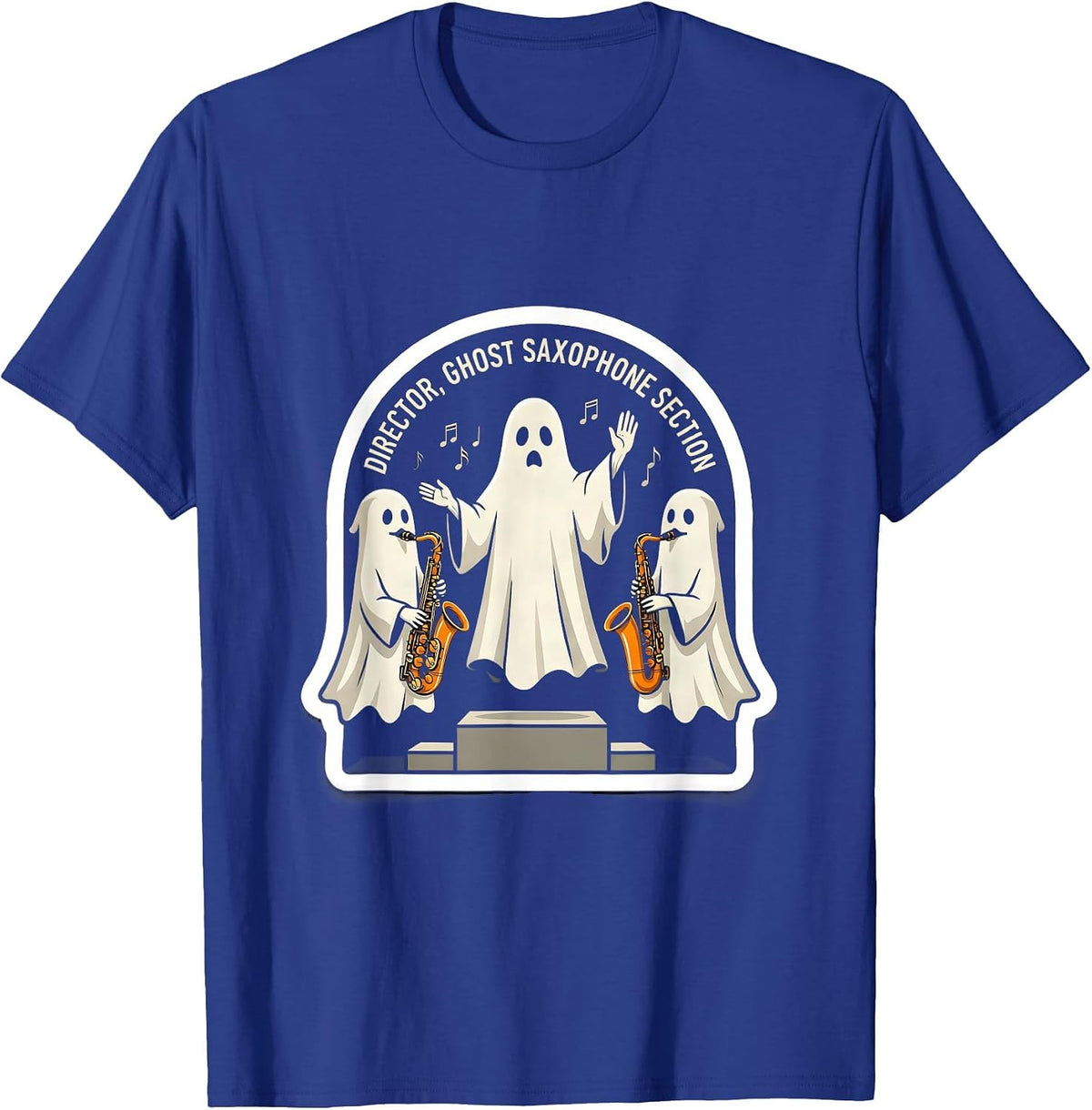 Director Ghost Saxophone Section Funny Music Teacher T-Shirt - Royal Blue