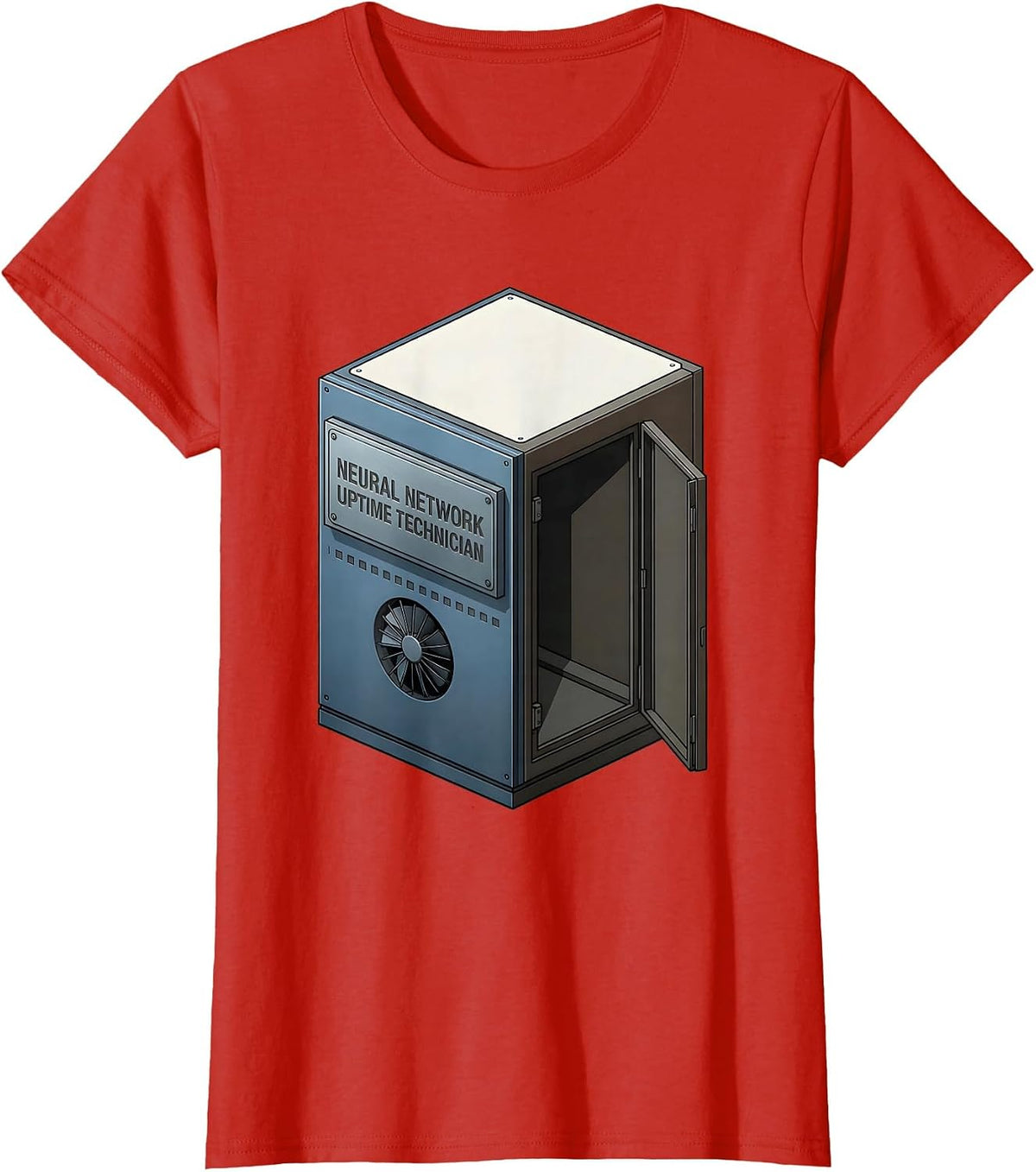 Women's Neural Network Uptime Technician Funny AI Engineer Tech T-Shirt - Red