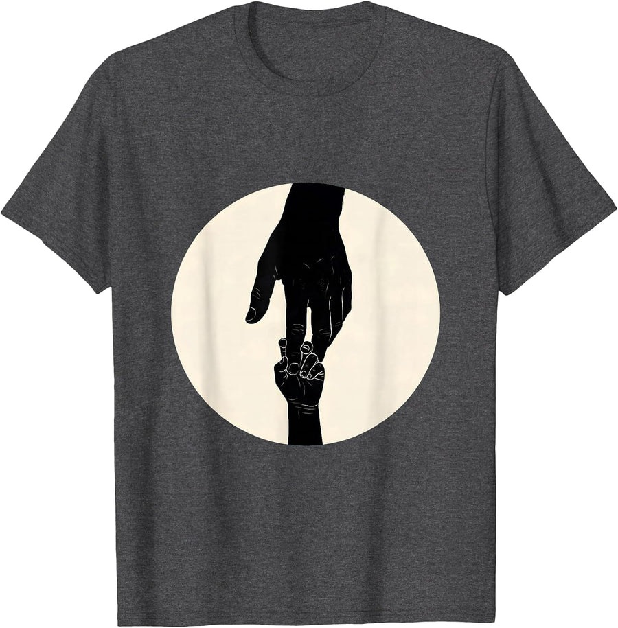 Men's Paraprofessional Helping Hand Graphic Design T-Shirt - Dark Heather Grey