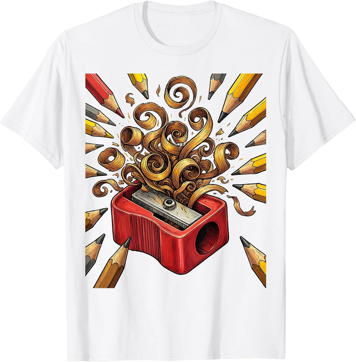 Men's 5th Grade Teacher Pencil Sharpener Graphic T-Shirt - White