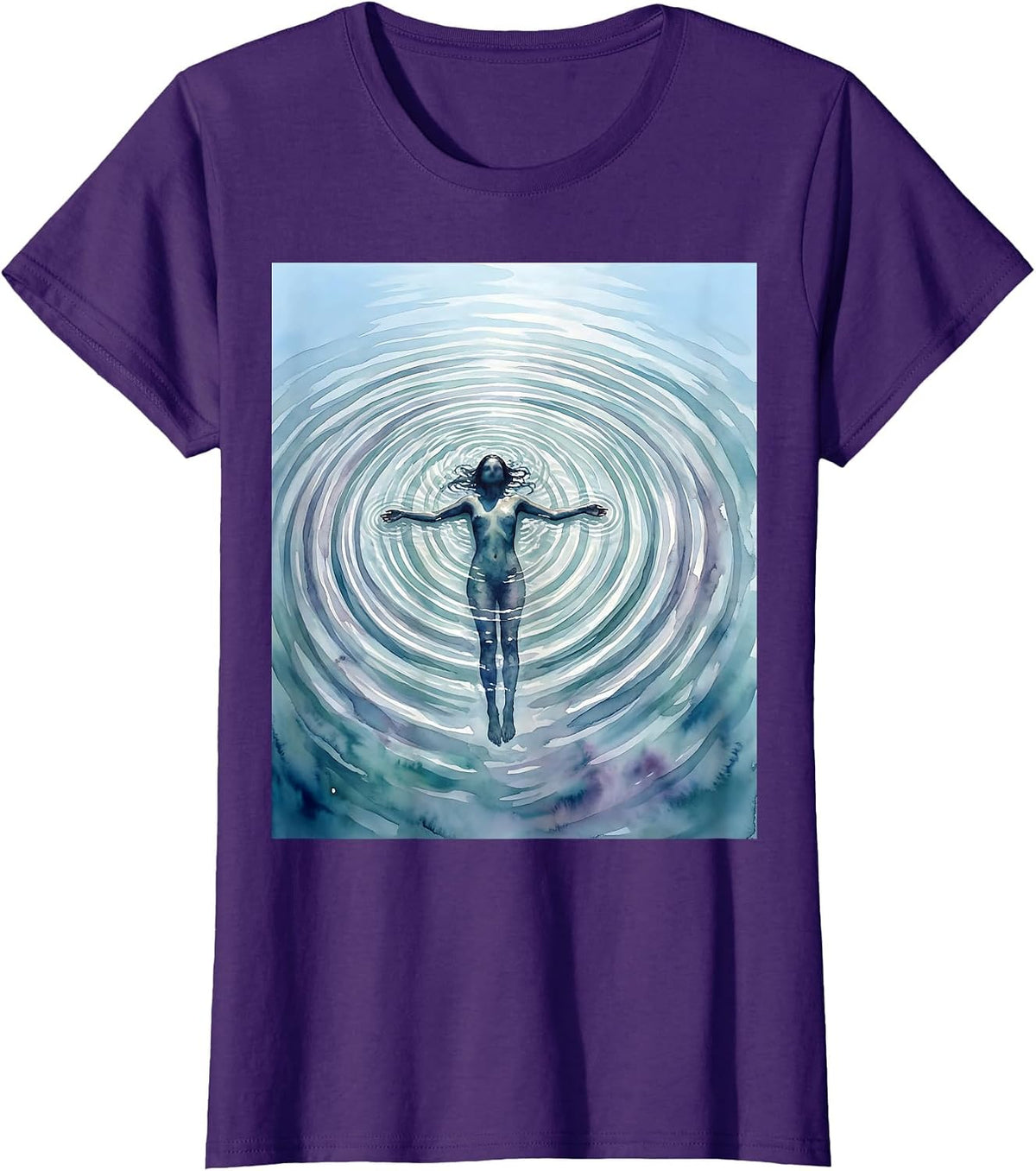 Women's Peaceful Float Mental Health Awareness Graphic T-Shirt - Purple