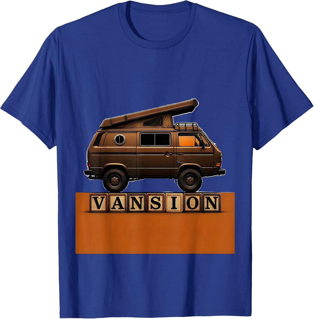 Men's Vansion Retro Van Life Camper Van Nomad Pride T-Shirt - Royal Blue