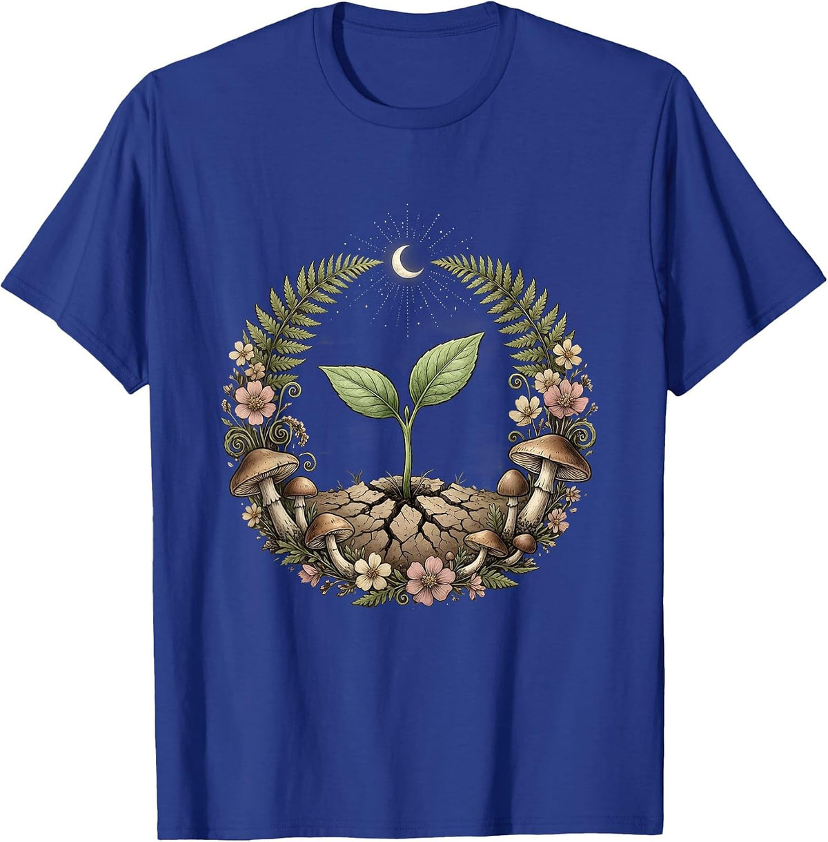Mental Health Seedling Growth Illustration T-Shirt - Royal Blue