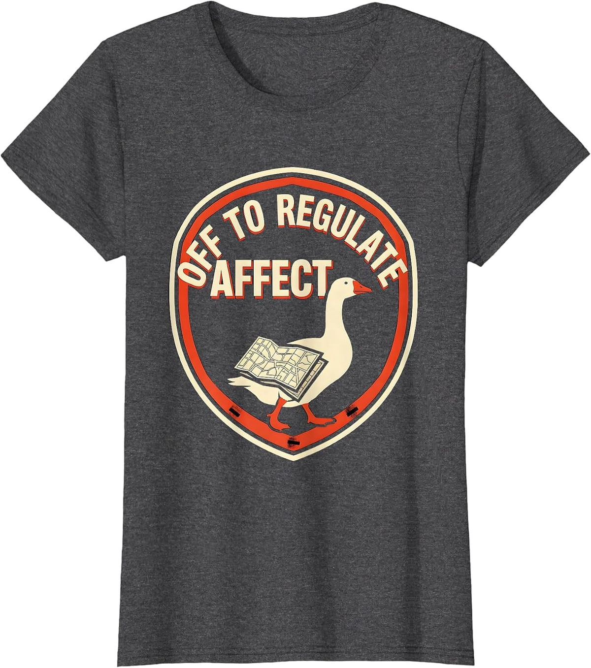 Women's Off to Regulate Affect Stencil Graphic Mental Health T-Shirt - Dark Heather Grey