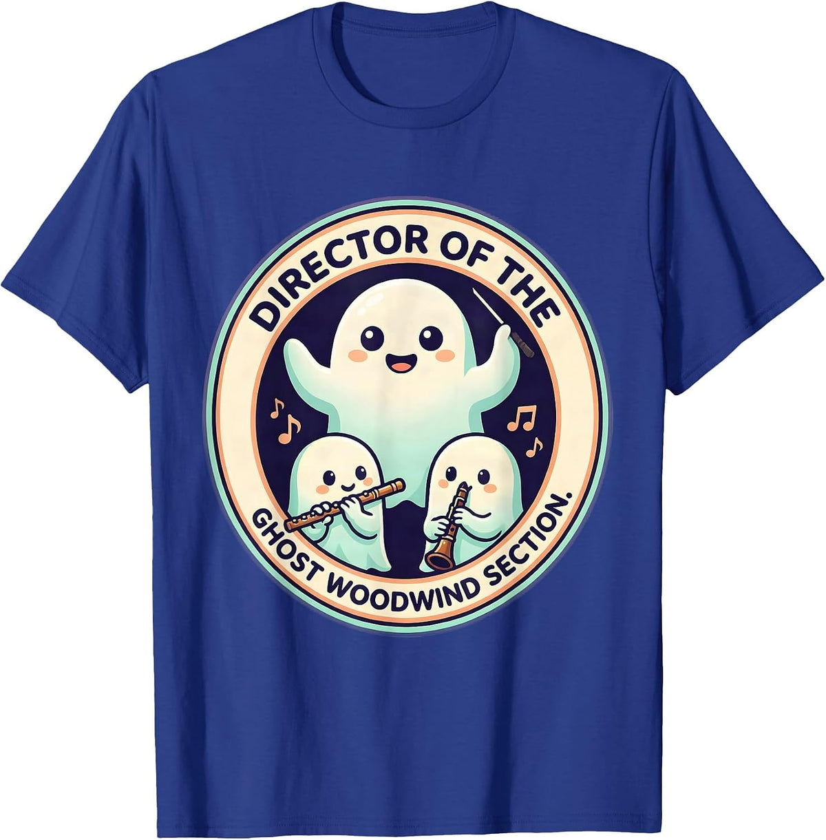 Director Of The Ghost Woodwind Section Cute Kawaii Music T-Shirt - Royal Blue