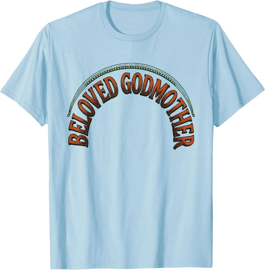 Men's Beloved Godmother Vintage Funny Goddaughter Godparent Gift T-Shirt - Baby Blue